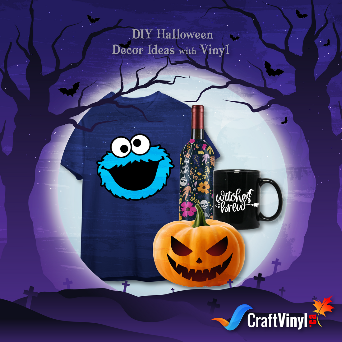 Halloween Decor Ideas with Vinyl