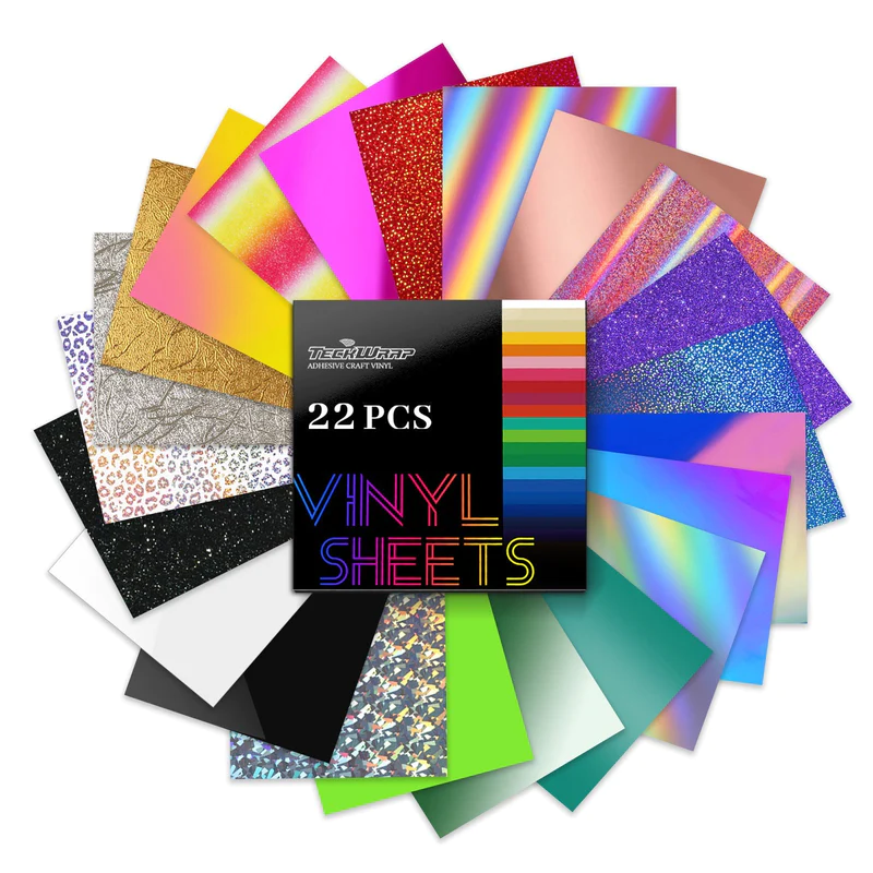 TeckWrap Adhesive Beginner Craft Vinyl Sheets Pack (22 PCS) TeckWrap Adhesive Beginner Craft Vinyl Sheets Pack (22 PCS)