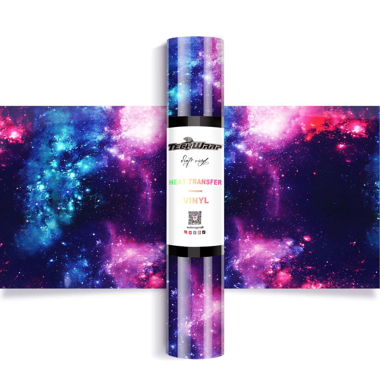 Teckwrap Galaxy Heat Transfer Vinyl - Cyanine Black  | Unleash Your Creativity with Colorful Swirls! Teckwrap Galaxy Heat Transfer Vinyl - Cyanine Black  | Unleash Your Creativity with Colorful Swirls!