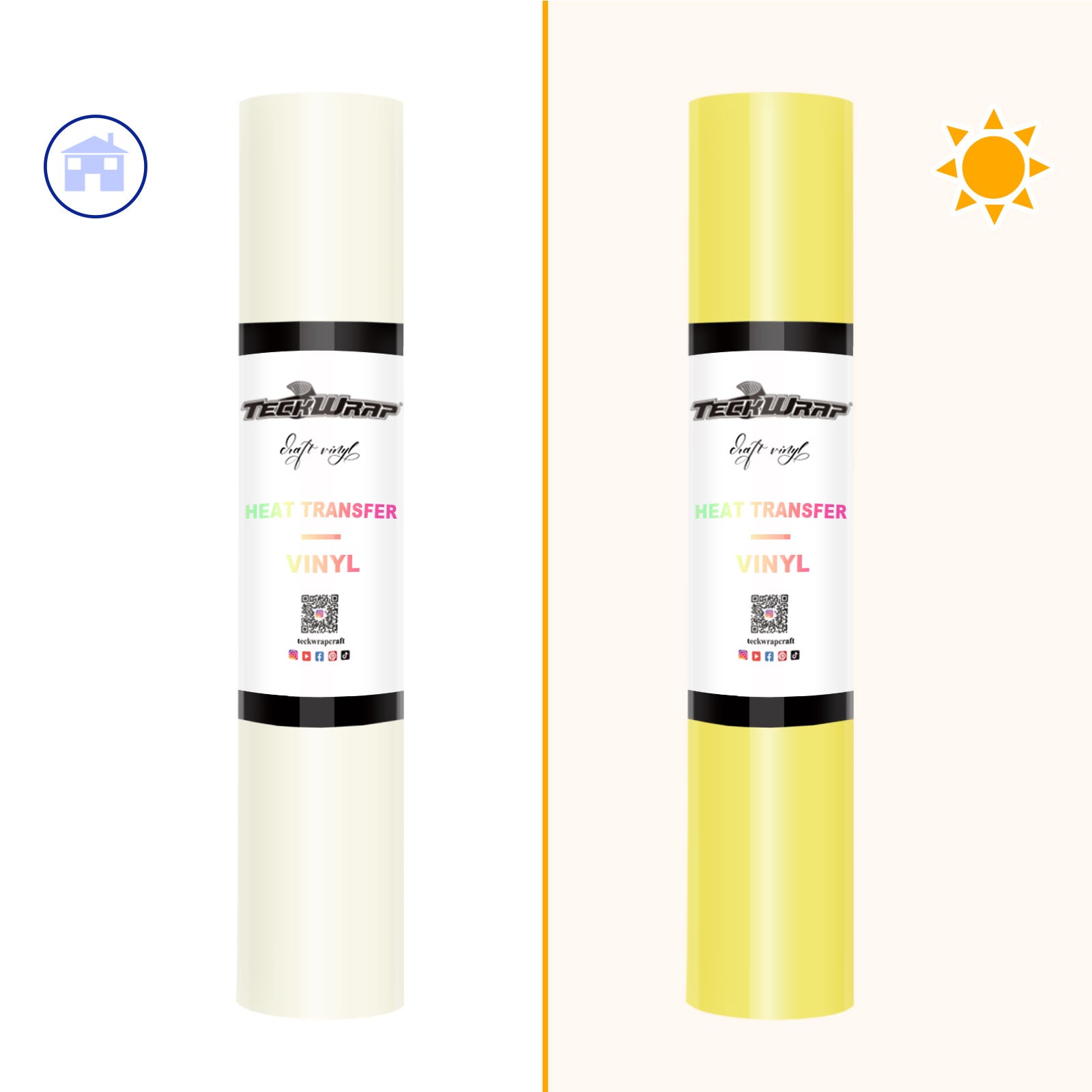 Teckwrap UV Clear Color Changing HTV - Clear to Gentle Yellow | Add Magic to Your Apparel and Art Projects! Teckwrap UV Clear Color Changing HTV - Clear to Gentle Yellow | Add Magic to Your Apparel and Art Projects!