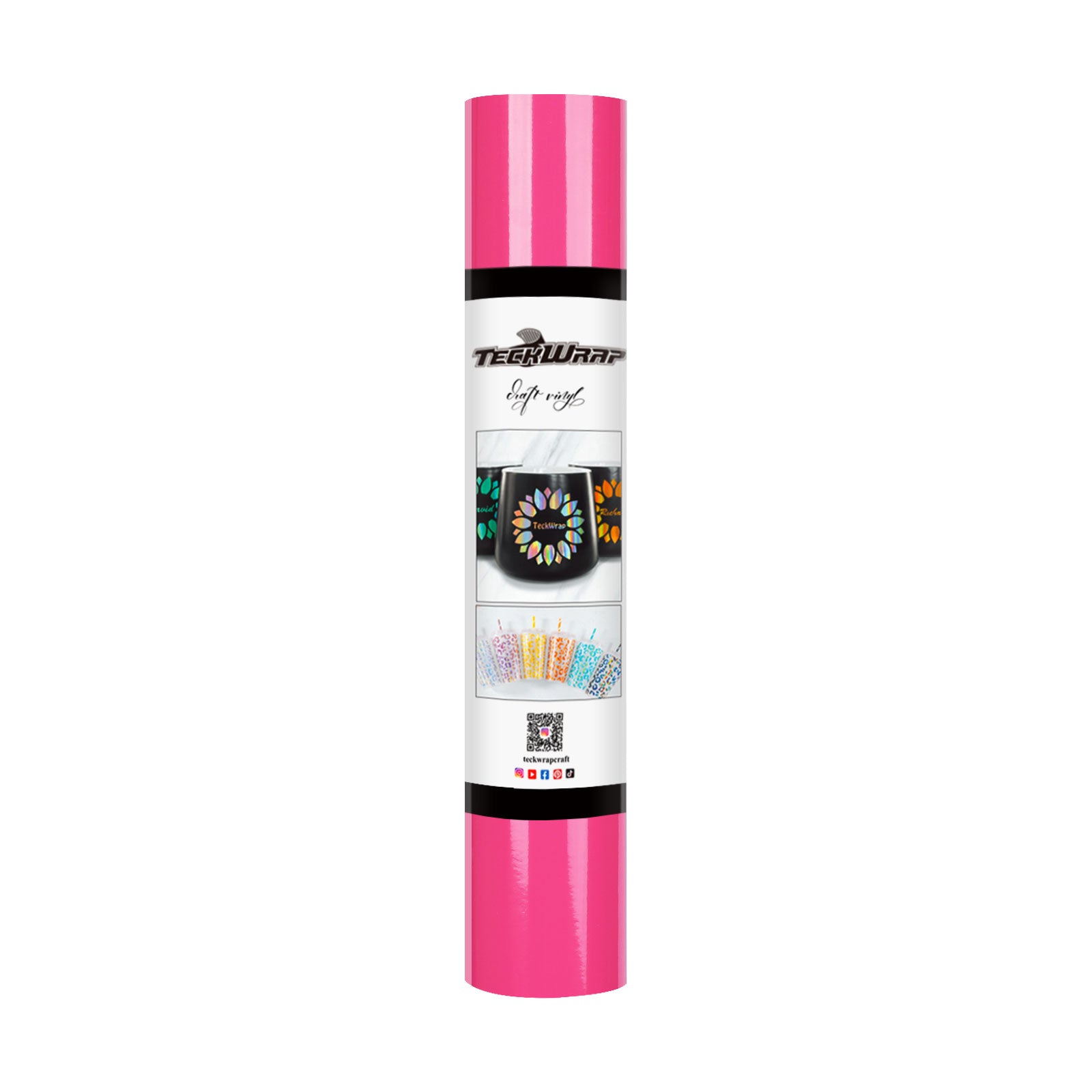 TeckWrap New Glossy Adhesive Vinyl - Hot Pink |  Easy-to-Peel & Strong Adhesive TeckWrap New Glossy Adhesive Vinyl - Hot Pink |  Easy-to-Peel & Strong Adhesive