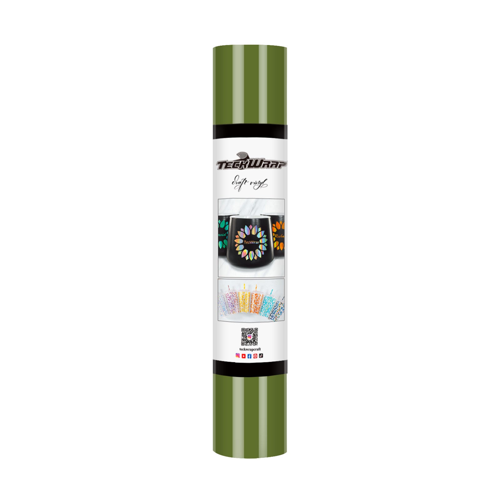 TeckWrap Glossy Adhesive Vinyl - Olive | Ideal for Art Projects, Decals, and More! TeckWrap Glossy Adhesive Vinyl - Olive | Ideal for Art Projects, Decals, and More!
