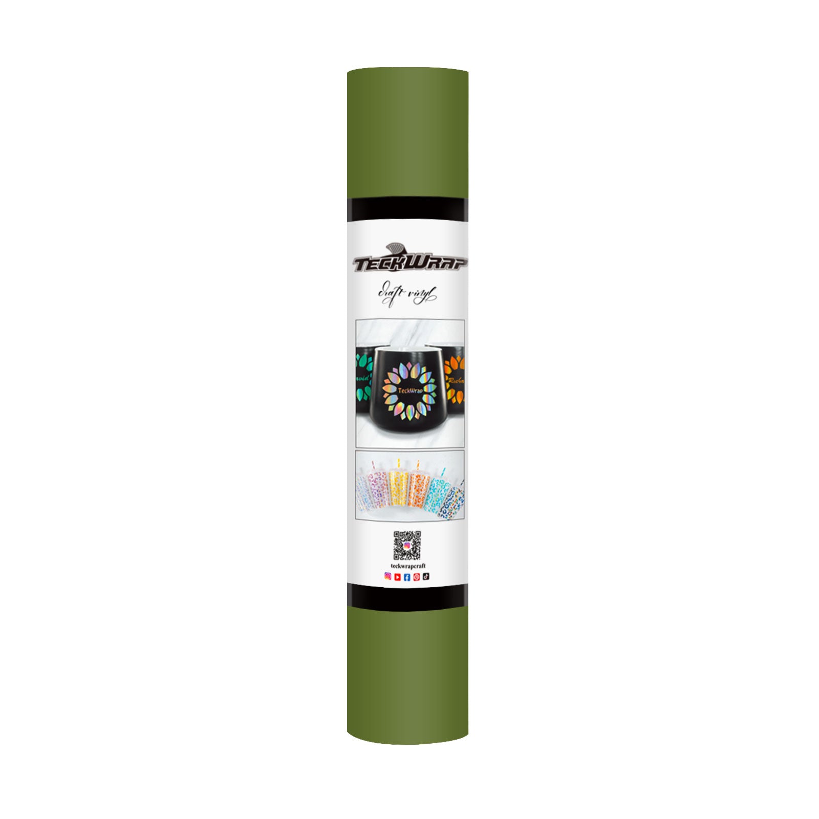 TeckWrap Matte Adhesive Vinyl - Olive | Ideal for Art Projects, Decals, and More! TeckWrap Matte Adhesive Vinyl - Olive | Ideal for Art Projects, Decals, and More!