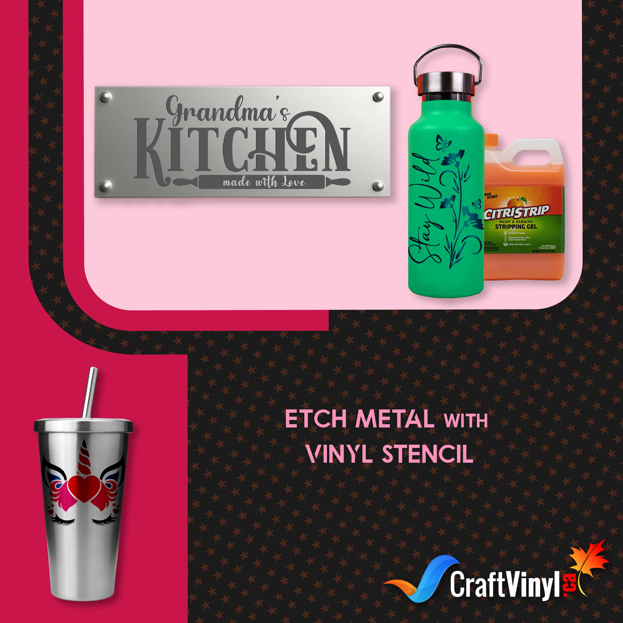 How To Etch Metal With Vinyl Stencils Craft Vinyl How To Etch Metal With Vinyl Stencils Craft Vinyl