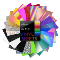 TeckWrap Adhesive Beginner Craft Vinyl Sheets Pack (22 PCS)