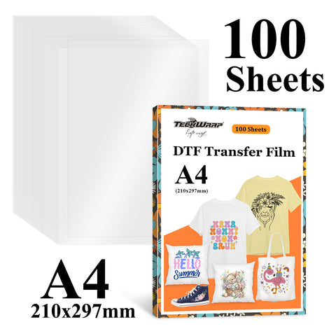 TeckWrap DTF Transfer Film - Single Sided Matte Finish | 100 Sheets