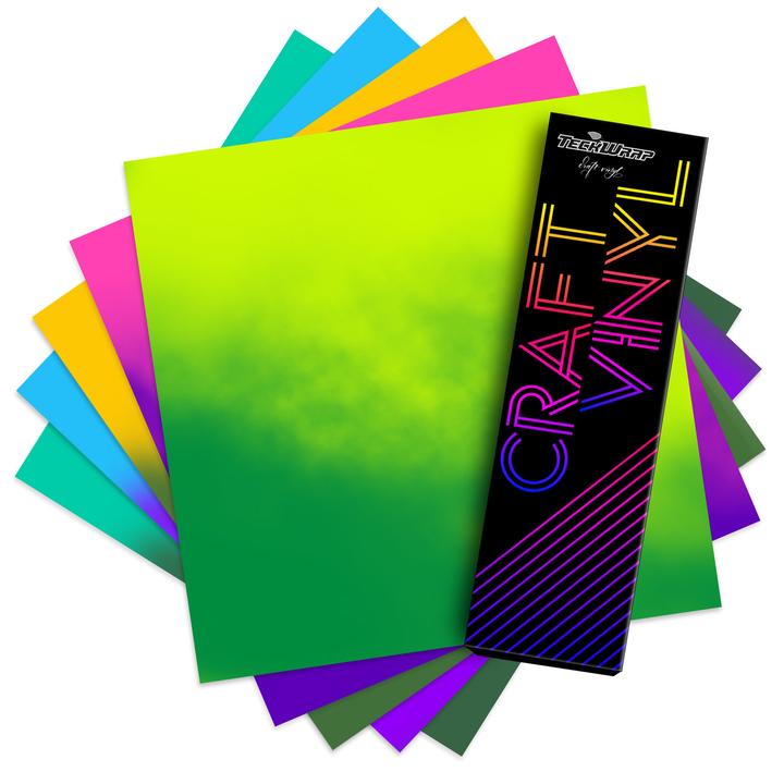 TeckWrap Neon Cold Color Changing Adhesive Vinyl Sheets Pack (5 PCS)