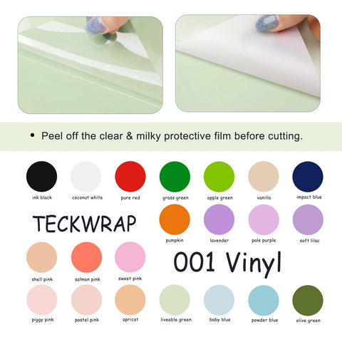 TeckWrap 0001M Matte Sheet Pack (21 PCS - Adhesive Vinyl)