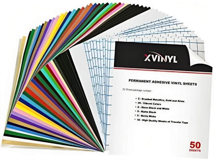 XVinyl Permanent Adhesive Vinyl Sheets Multi Color Starter Pack for DI ...