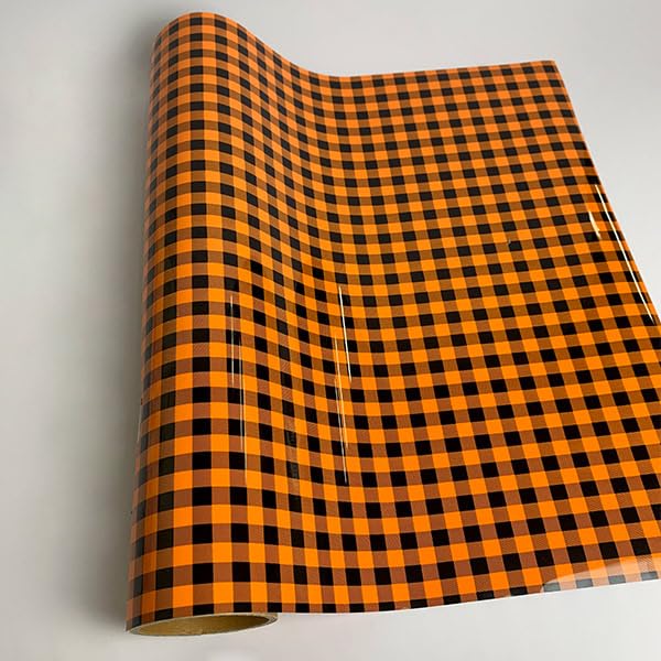 XVinyl HTV Buffalo Plaid Orange Pattern