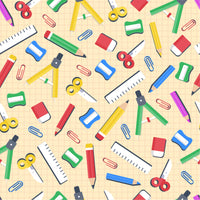 Back to School - Colorful School Supplies Adhesive Vinyl