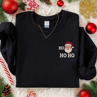 Ho Ho Ho Santa Embroidered Crewneck Sweater