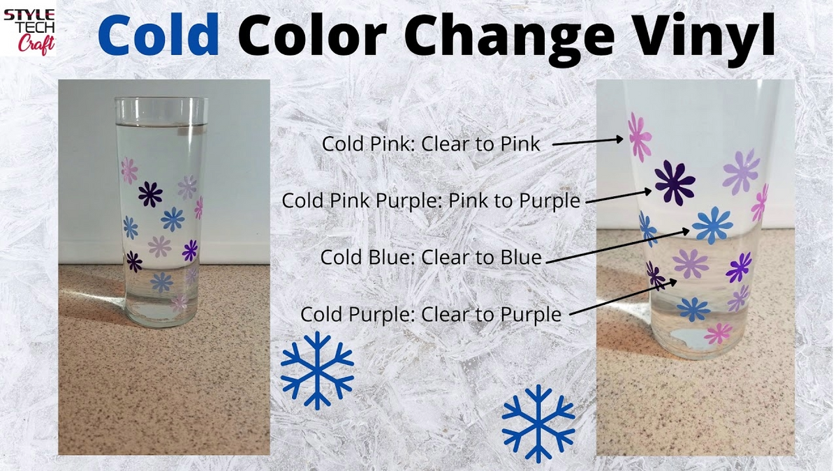 StyleTech Color Changing Vinyl White to Pink ( Cold Activated )