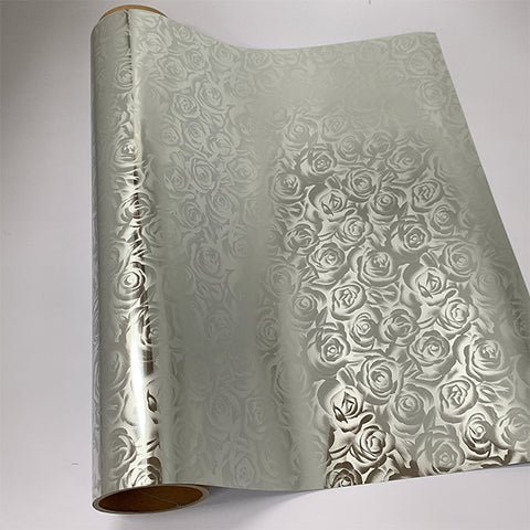 Craft HTV Rose-Patterned Silver (Flex Foil)