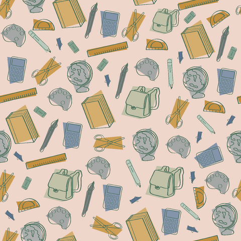 Craft HTV  Back to School - School Supplies in Pastel Pattern