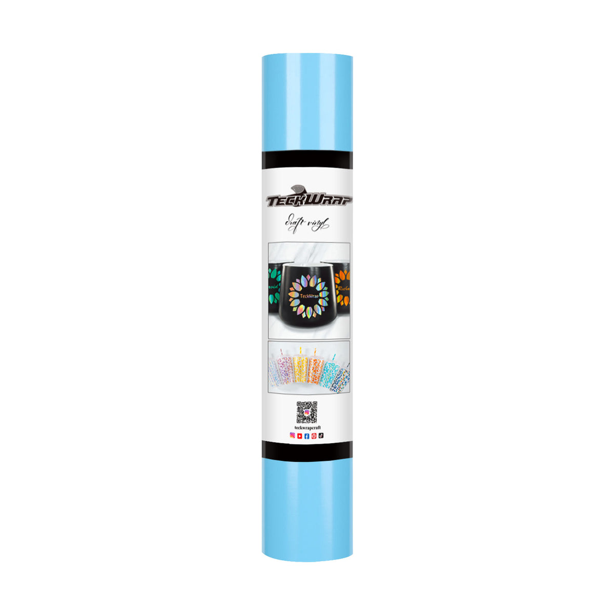 TeckWrap New Glossy Adhesive Vinyl - Baby Blue |  Easy-to-Peel & Strong Adhesive