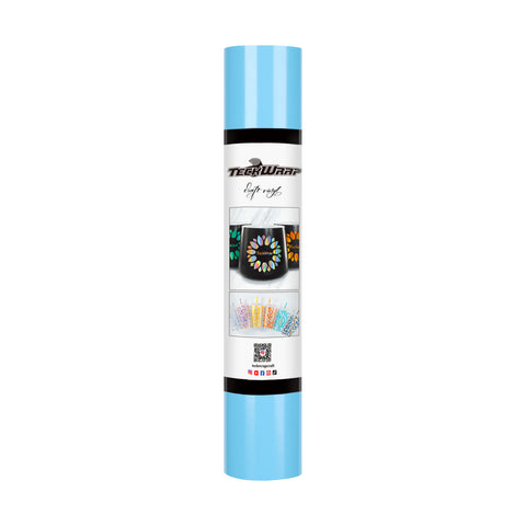 TeckWrap New Glossy Adhesive Vinyl - Baby Blue |  Easy-to-Peel & Strong Adhesive