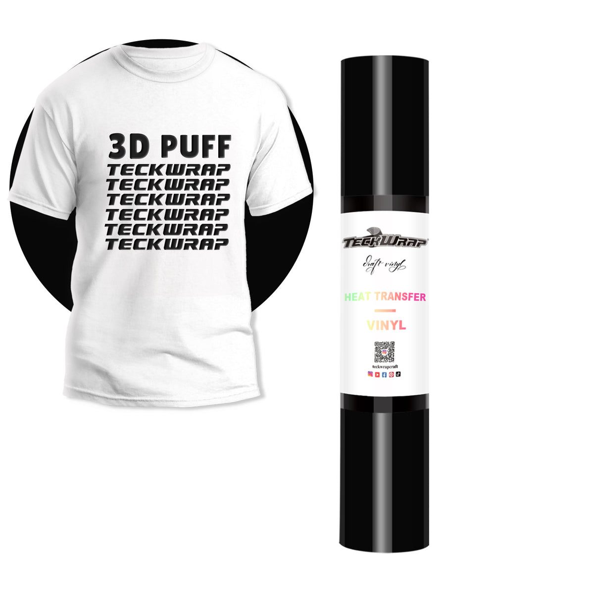 Teckwrap Puff Heat Transfer Vinyl - Black | Perfect for 3-D Look