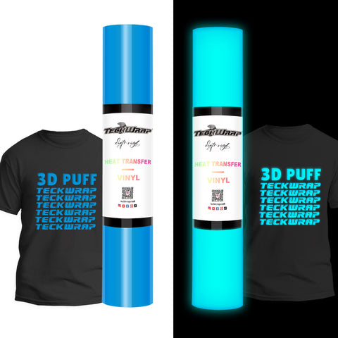 Teckwrap Glow in the Dark Puff HTV - Blue | Illuminate Your Designs