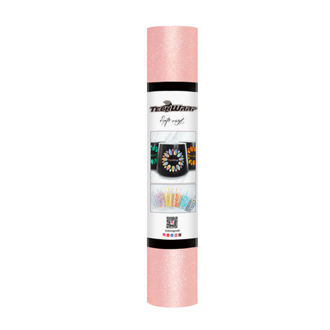 TeckWrap Glitter Adhesive Vinyl- Champane Pink | Durable & Easy-to-Cut | Perfect for Craft Projects!