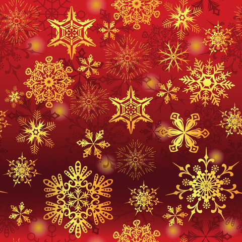 Gold Snowflakes - Christmas Pattern  Adhesive Vinyl