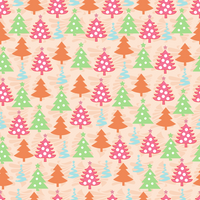 Colorful Christmas Trees, Gifts and Stars Adhesive Vinyl Pattern 2