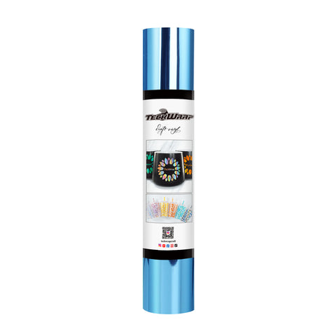 TeckWrap Mirror Chrome Adhesive Vinyl -  Cool Blue | Elevate Your Crafts with Lustrous Brilliance