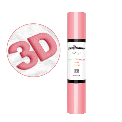 Teckwrap Puff Heat Transfer Vinyl - Coral Pink | Perfect for 3-D Look