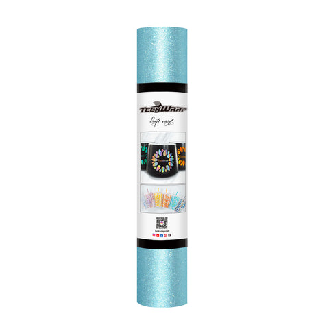 TeckWrap Glitter Adhesive Vinyl- Cornflower Blue | Durable & Easy-to-Cut | Perfect for Craft Projects!