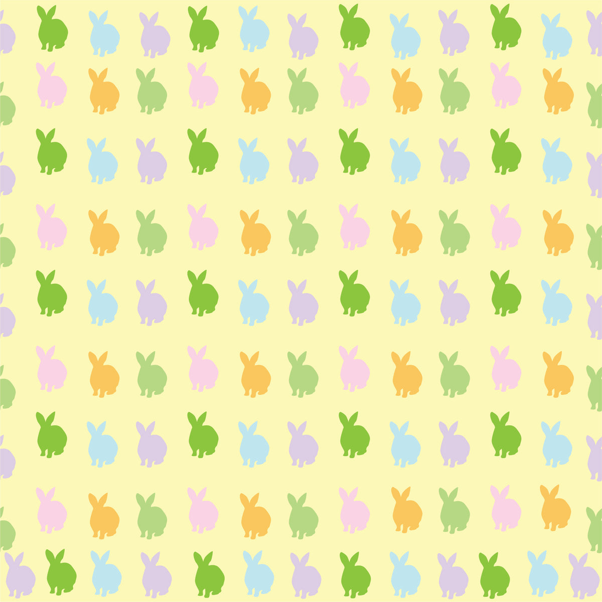Easter Colorful Rabbits Adhesive Vinyl