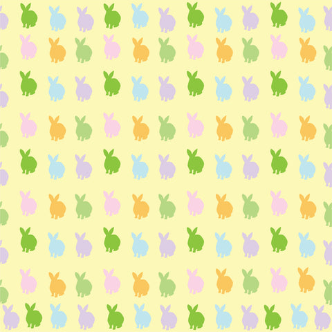 Easter Colorful Rabbits Adhesive Vinyl