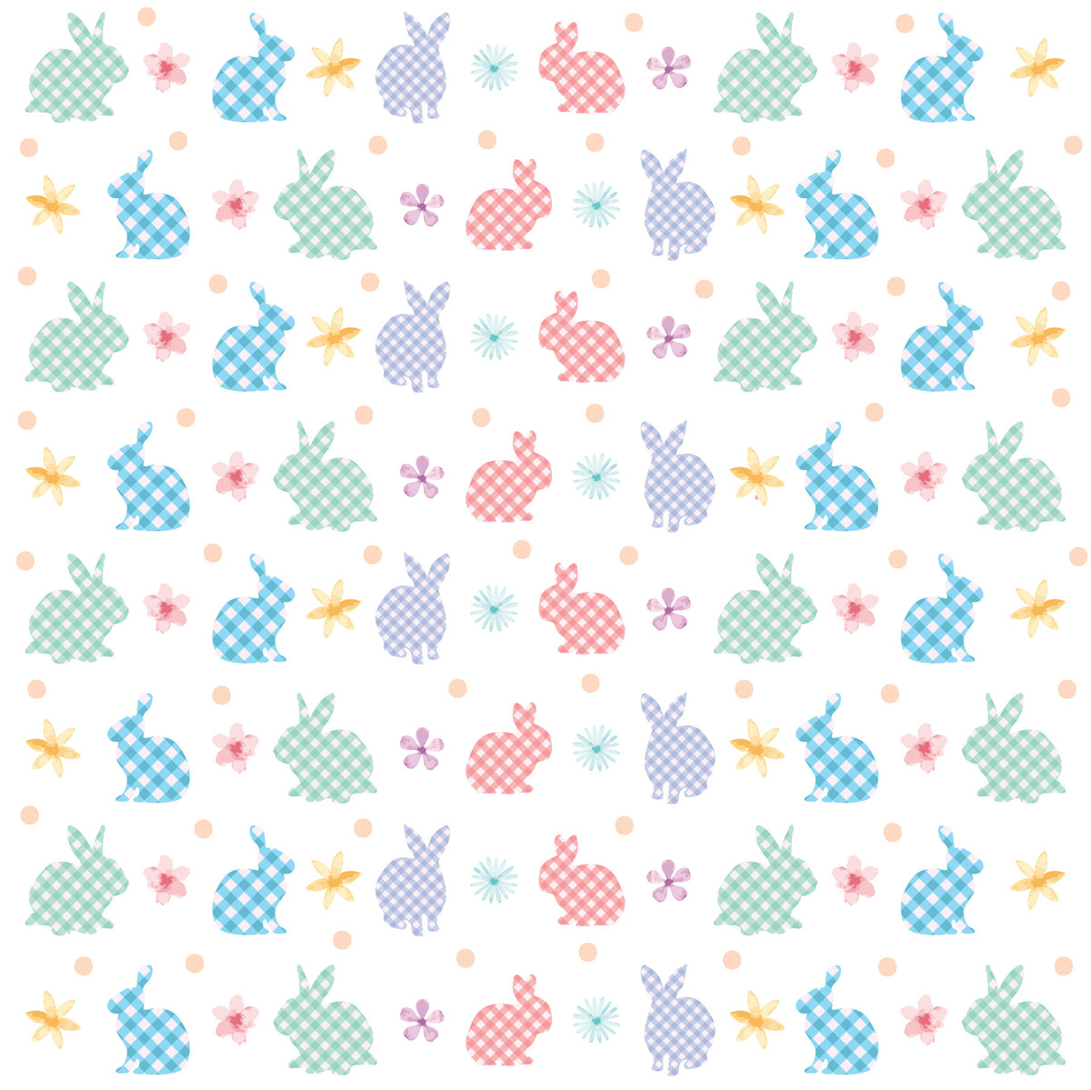 Easter Plaid Rabbits Adhesive Vinyl