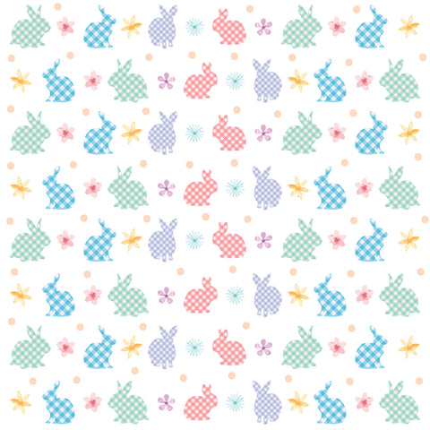 Easter Plaid Rabbits Adhesive Vinyl