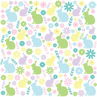 Easter Rabbits Flowers Adhesive Vinyl