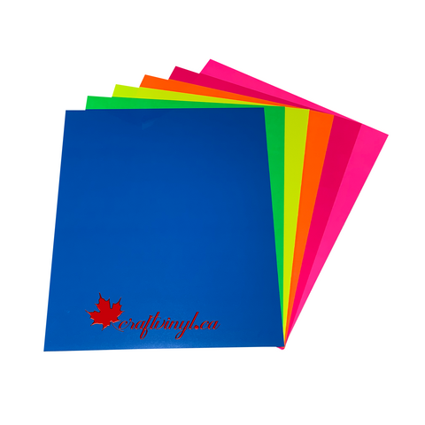 Siser Easyweed Fluorescent HTV Package 6 Colors - 12" x 12" Sheets