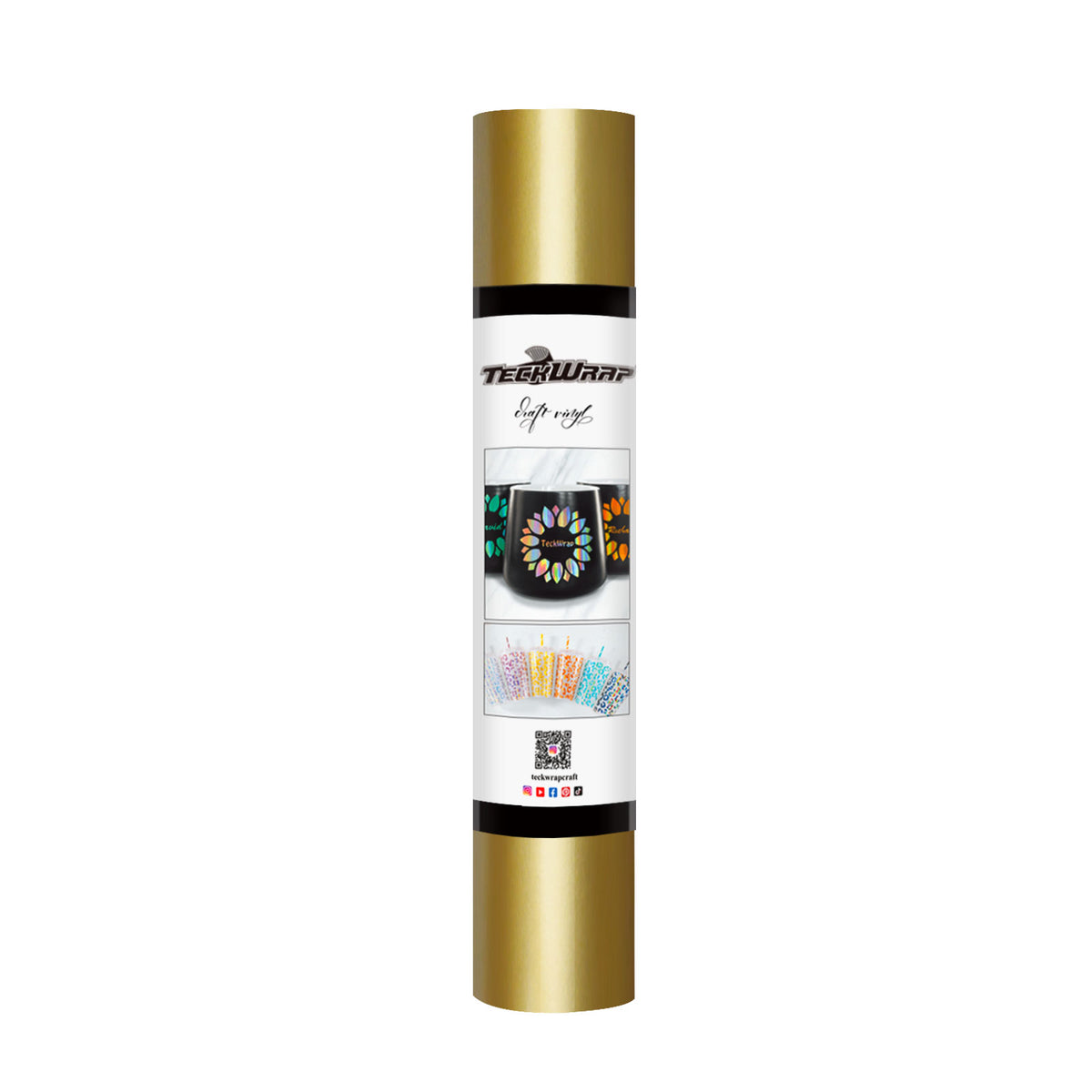 TeckWrap New Glossy Adhesive Vinyl - Gold |  Easy-to-Peel & Strong Adhesive