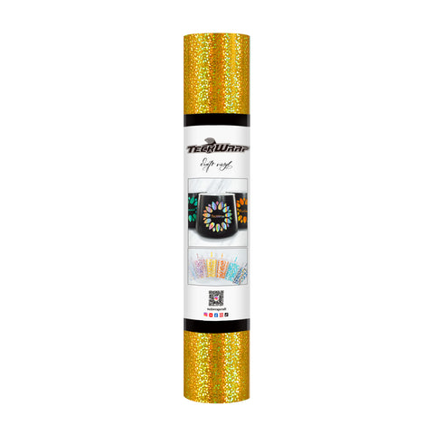 TeckWrap Holographic Sparkle Adhesive Vinyl - Gold | Captivating Auroras for Your Crafts!