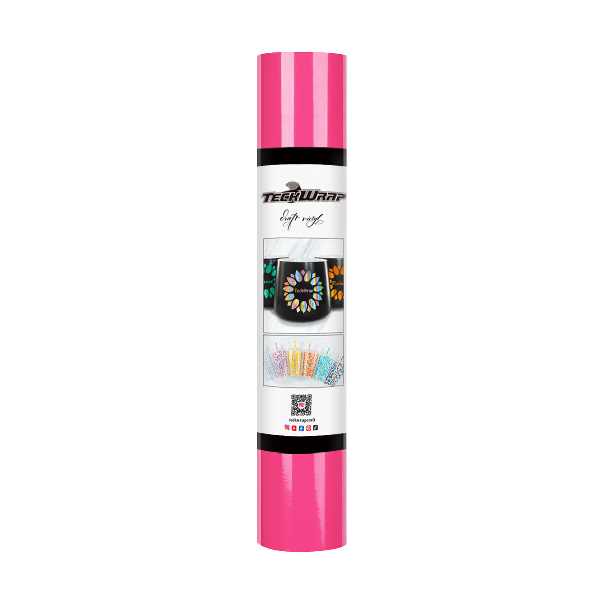 TeckWrap New Glossy Adhesive Vinyl - Hot Pink |  Easy-to-Peel & Strong Adhesive