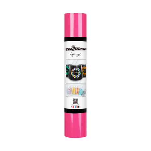 TeckWrap New Glossy Adhesive Vinyl - Hot Pink |  Easy-to-Peel & Strong Adhesive