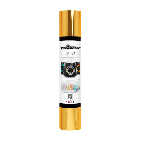 TeckWrap Mirror Chrome Adhesive Vinyl - Light Gold | Elevate Your Crafts with Lustrous Brilliance