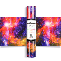 Teckwrap Galaxy Heat Transfer Vinyl - Nebula Orange  | Unleash Your Creativity with Colorful Swirls!