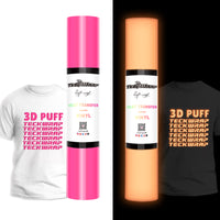 Teckwrap Glow in the Dark Puff HTV - Neon Pink | Illuminate Your Designs