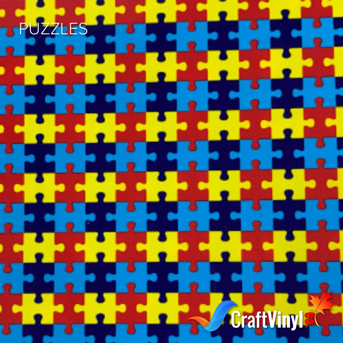 Craft HTV Puzzle Pattern (Comes with Clear Protective Film or Liner)