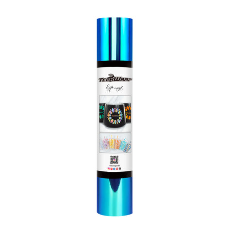 TeckWrap Opal Adhesive Vinyl - Peacock Blue | Dazzling Chrome Finish | Ideal for DIY Projects