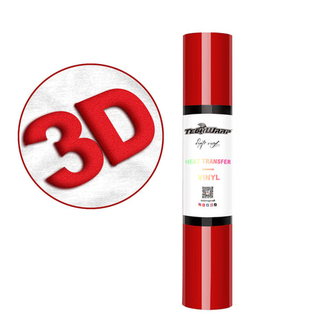 Teckwrap Puff Heat Transfer Vinyl - Red | Perfect for 3-D Look