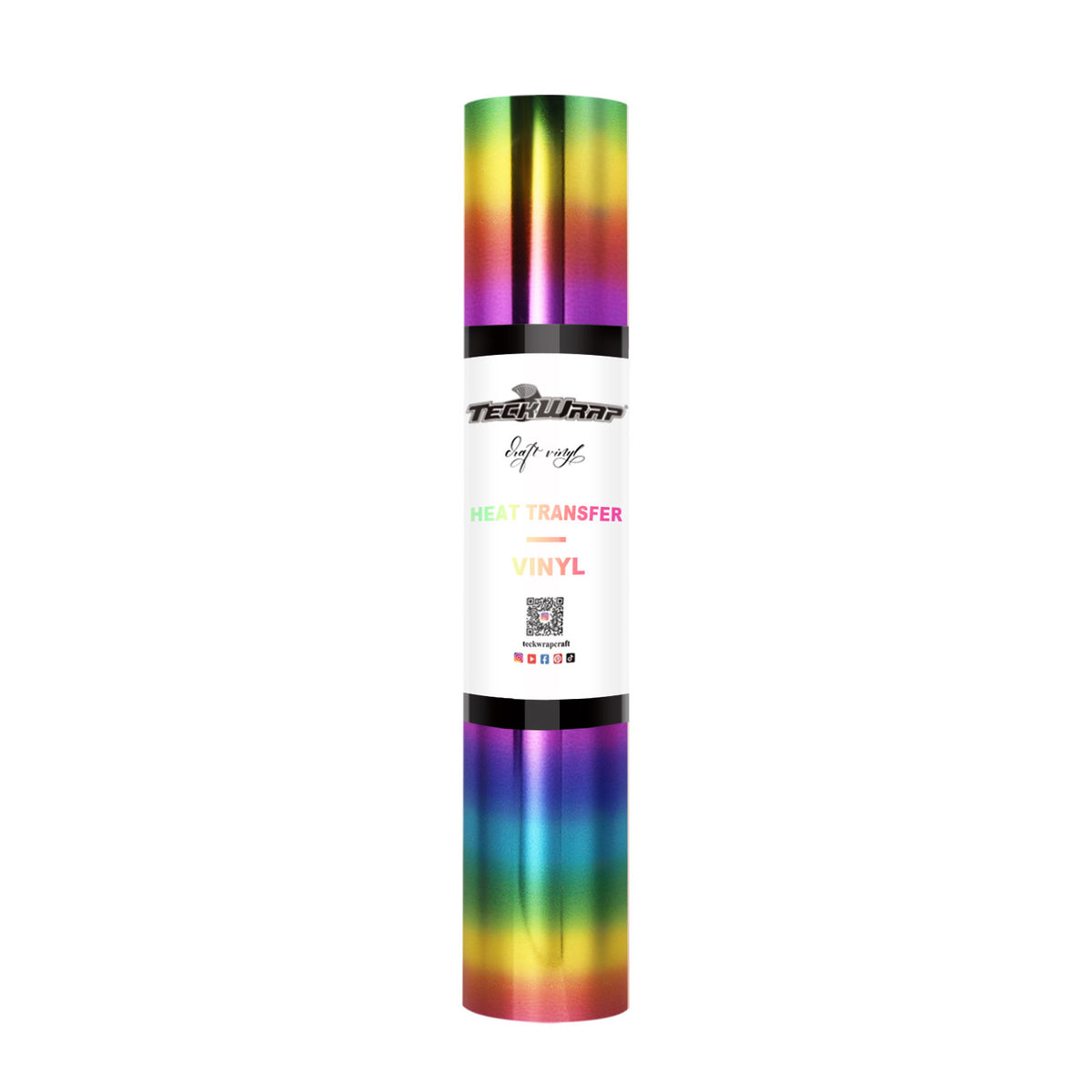 Teckwrap Metallic Chrome HTV- Rainbow Stripes | Durable, Easy-to-Use, and Multi-Purpose!