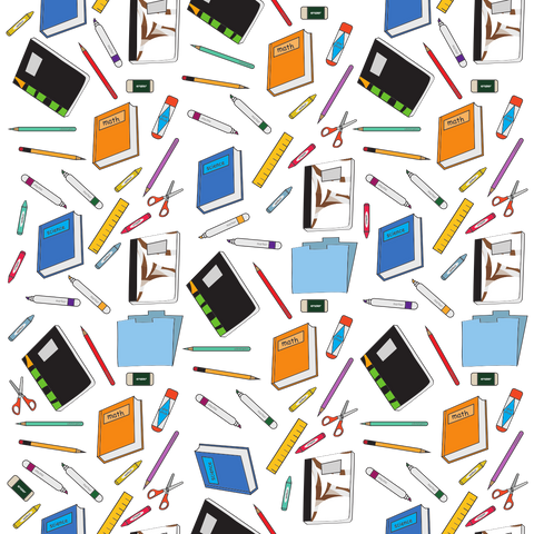 Craft HTV  Back to School - School Supplies in White Background  Pattern