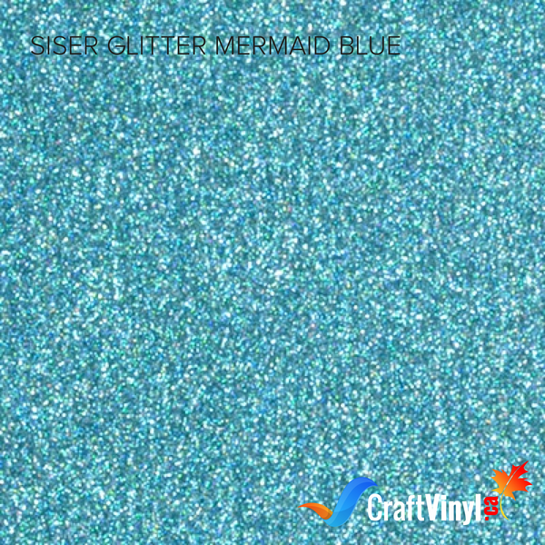 Siser Glitter HTV Iron On Heat Transfer Vinyl 12 x 10ft Roll - Mermaid  Blue 