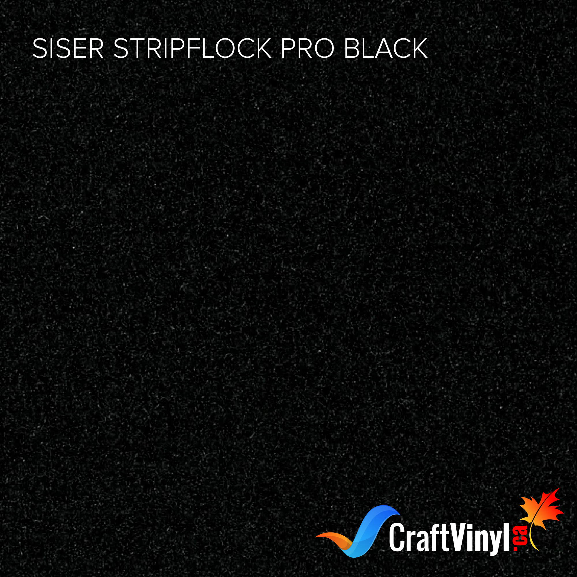 Black Siser StripFlock Pro Heat Transfer Vinyl (HTV)