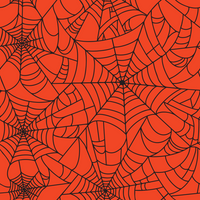 Halloween Black Spider Web on Orange Background Prints Adhesive Vinyl